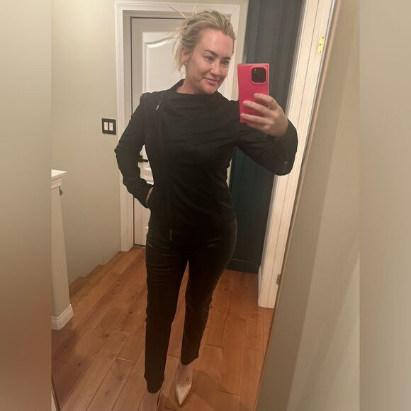 Vince Suede Leather fitted Jacket Coat in Black - Size M EXCELLENT CONDITION - Picture 6 of 16